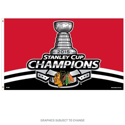 Chicago Blackhawks 3'x 5' Flag - 2015 Stanley Cup Champs