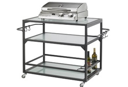 Outdoor Great Room Electric Grill with Glass Bistro Cart