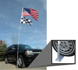 20' telescoping flagpole with stand